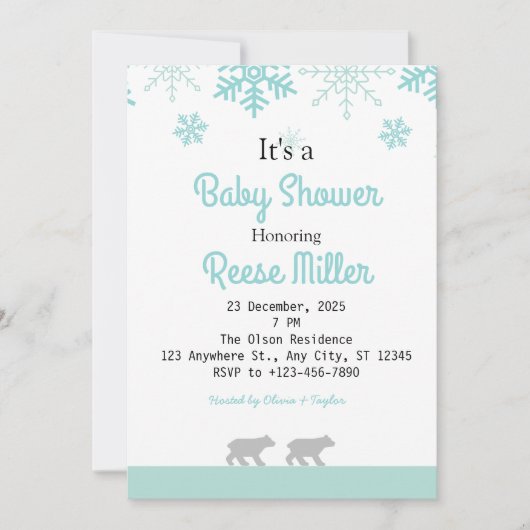 Oerwoud Safari Greenery Baby shower Kaart (Voorkant)