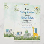 Oerwoud Safari Greenery Baby shower Kaart (Voorkant / Achterkant)