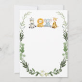 Oerwoud Safari Greenery Baby shower Kaart (Achterkant)