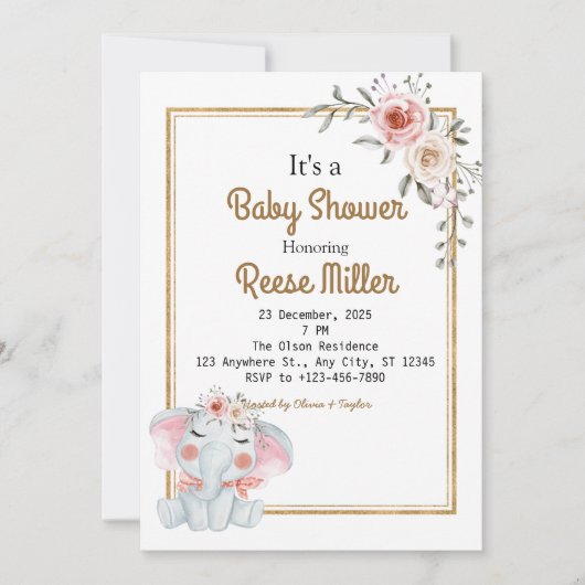 Oerwoud Safari Greenery Baby shower Kaart (Voorkant)