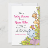 Oerwoud Safari Greenery Baby shower Kaart (Voorkant)