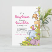 Oerwoud Safari Greenery Baby shower Kaart (Staand voorkant)