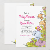 Oerwoud Safari Greenery Baby shower Kaart (Voorkant / Achterkant)