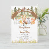 Oerwoud Safari Greenery Baby shower Kaart (Staand voorkant)