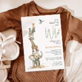 Oerwoud Safari "Het is bijna wild" Baby shower Kaart