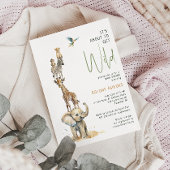 Oerwoud Safari "Het is bijna wild" Baby shower Kaart