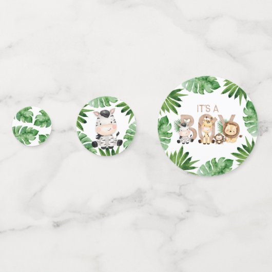 Oerwoud Safari Het is een Baby shower van een jong Confetti (Voorkanten)