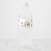 Oerwoud Safari Het is een meisje Baby shower Waterfles Etiket (Voorkant)