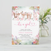Oerwoud Safari Het is een meisje Boho roze Baby sh Kaart (Staand voorkant)