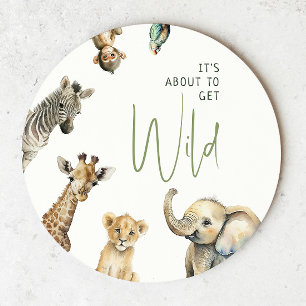 Oerwoud Safari Het staat op het punt om wild Baby  Ronde Kartonnen Onderzetter