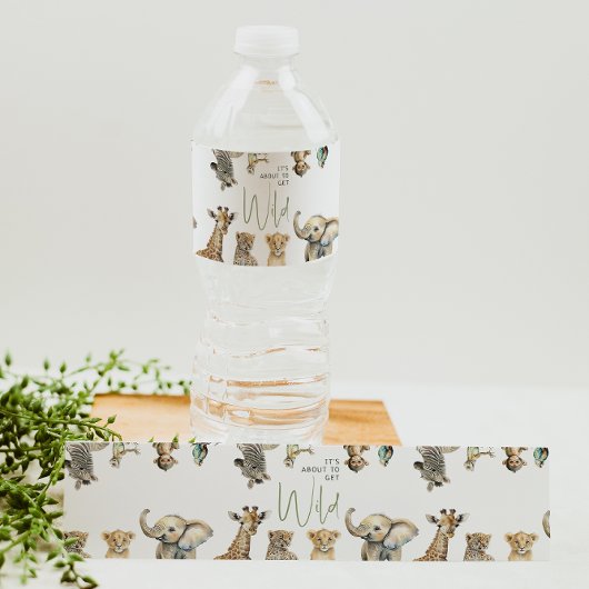 Oerwoud Safari Het staat op het punt om wild Baby  Waterfles Etiket