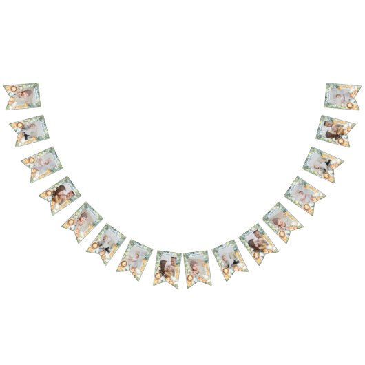 Oerwoud safari jongen 1 verjaardag blauwe foto vlaggetjes (Alle)