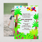 Oerwoud Safari Kind Birthday Party Invitation Kaart (Voorkant / Achterkant)