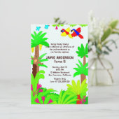 Oerwoud Safari Kind Birthday Party Invitation Kaart (Staand voorkant)