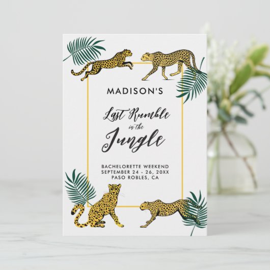 Oerwoud Safari Leaf Cheetah Bachelorette Routebesc Kaart (Staand voorkant)