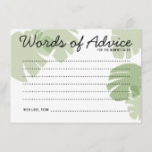 Oerwoud Safari Leaves Baby shower Advice Kaart (Voorkant)