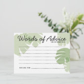 Oerwoud Safari Leaves Baby shower Advice Kaart (Staand voorkant)