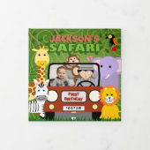 Oerwoud Safari Leuke Dieren Wild One Kids Verjaard Drieluik Kaart (Cover)