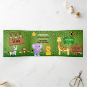 Oerwoud Safari Leuke Dieren Wild One Kids Verjaard Drieluik Kaart (Binnen)