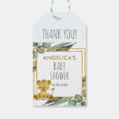 Oerwoud Safari Lion Baby shower Hartelijk dank Cadeaulabel (Achterkant)