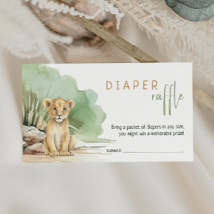 Oerwoud Safari Lion Baby shower Luier Raffle Informatiekaartje