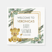 Oerwoud Safari Lion Baby shower Welkom Servet (Voorkant)