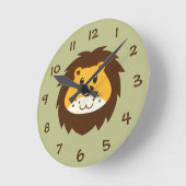 Oerwoud Safari Lion Kinder Nursery Wall Clock Ronde Klok (Hoek)