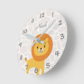 Oerwoud Safari Lion Kinder/Nursery Wall Clock Ronde Klok (Hoek)