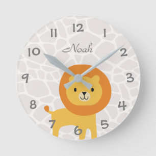 Oerwoud Safari Lion Kinder/Nursery Wall Clock Ronde Klok