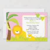 Oerwoud Safari Lions Birthday Party Invitation Kaart (Voorkant)
