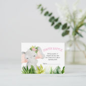 Oerwoud Safari Luier Olifant Raffle Informatiekaartje (Staand voorkant)