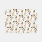 Oerwoud Safari met Giraffes Kwekerij Patroon Kinde Fleece Deken (Voorkant (Horizontaal))