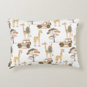Oerwoud Safari met Giraffes Nursery Pattern Accent Kussen (Voorkant)
