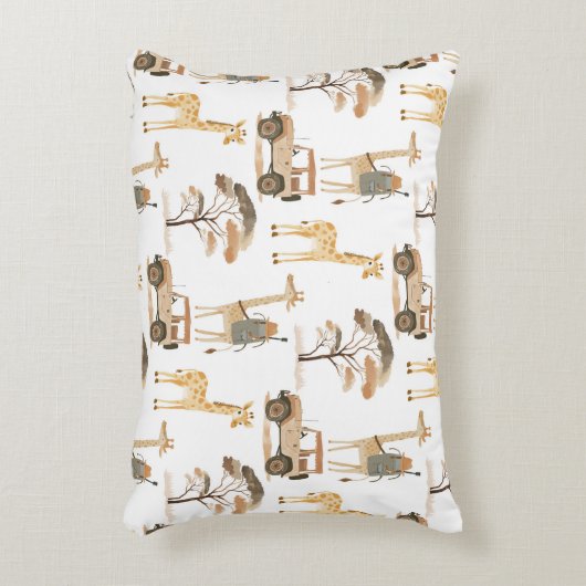 Oerwoud Safari met Giraffes Nursery Pattern Accent Kussen (Voorkant(Verticaal))