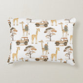 Oerwoud Safari met Giraffes Nursery Pattern Accent Kussen (Achterkant)