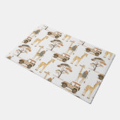 Oerwoud Safari met Giraffes Nursery Pattern Deurmat (Schuin)
