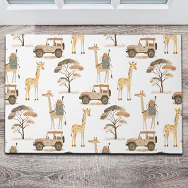 Oerwoud Safari met Giraffes Nursery Pattern Deurmat