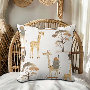 Oerwoud Safari met Giraffes Nursery Pattern Kussen