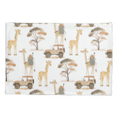 Oerwoud Safari met Giraffes Nursery Pattern Kussensloop (Achterkant)