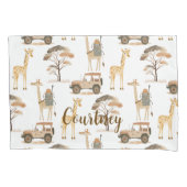 Oerwoud Safari met Giraffes Nursery Pattern Kussensloop (Voorkant)