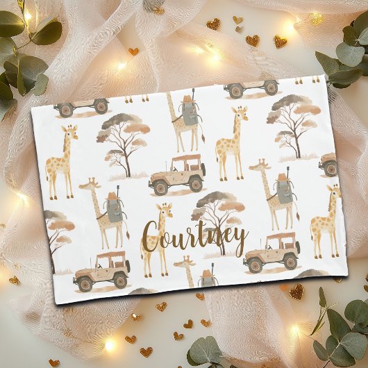 Oerwoud Safari met Giraffes Nursery Pattern Kussensloop