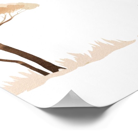 Oerwoud Safari met Giraffes Nursery Pattern Poster (Hoek)