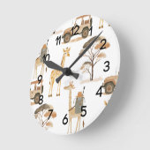 Oerwoud Safari met Giraffes Nursery Pattern Ronde Klok (Hoek)