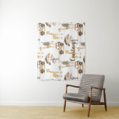 Oerwoud Safari met Giraffes Nursery Pattern Wandkleed (In situ)