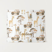 Oerwoud Safari met Giraffes Nursery Pattern Wandkleed (Voorkant (horizontaal))