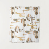Oerwoud Safari met Giraffes Nursery Pattern Wandkleed (Voorkant)