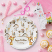 Oerwoud Safari met Giraffes Verjaardagsfeest Papieren Bordje (Feest)