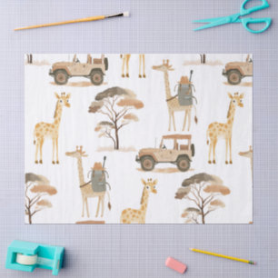 Oerwoud Safari met Giraffes Verjaardagsfeest Tissuepapier