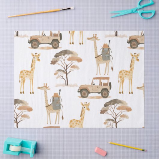 Oerwoud Safari met Giraffes Verjaardagsfeest Tissuepapier (Craft)