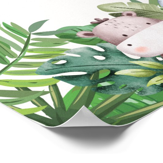 Oerwoud Safari Milestone Verjaardag Poster (Hoek)